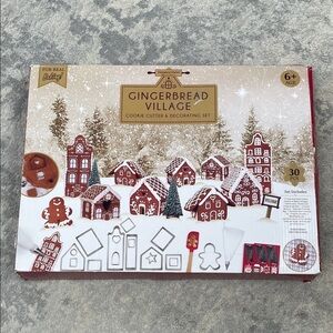 New Handstand Kitchen Gingerbread Village Cookie Cutter Decorating Set
